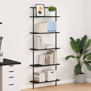 vidaXL Boekenkast Zwart Eiken 60 x 24 x 168 cm Bewerkt hout