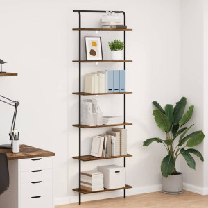 vidaXL Boekenkast Gerookt eiken 60 x 24 x 203 cm Bewerkt hout