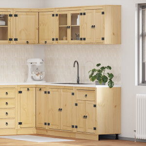 vidaXL Kast met plank SKI 4 pcs HoningBruin Massief grenenhout