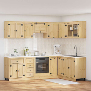 vidaXL Kast met lade SKI 10 pcs HoningBruin Massief grenenhout