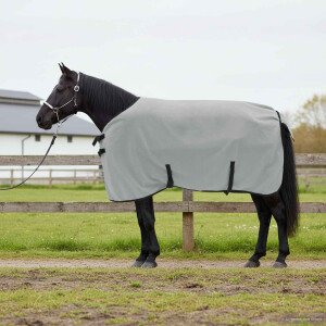 vidaXL Paardendeken Volledig Lichtgrijs en Roze 105 cm Polyester