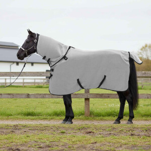 vidaXL Paardendeken Volledig Lichtgrijs en Roze 85 cm Polyester