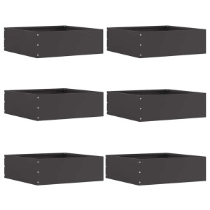 vidaXL Tuinrand 6 pcs Zwart 40 x 40 x 13 cm Staal