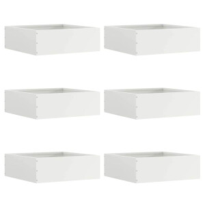 vidaXL Tuinrand 6 pcs Wit 40 x 40 x 13 cm Staal