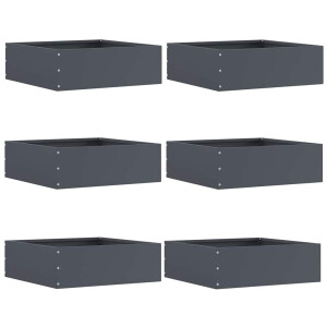vidaXL Tuinrand 6 pcs Antraciet 40 x 40 x 13 cm Staal