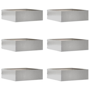 vidaXL Tuinrand 6 pcs Zilver 40 x 40 x 13 cm Roestvrij staal