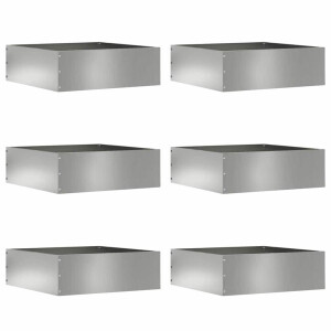 vidaXL Tuinrand 6 pcs Zilver 40 x 40 x 13 cm Gegalvaniseerd staal
