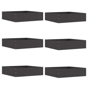 vidaXL Tuinrand 6 pcs Zwart 50 x 50 x 13 cm Staal