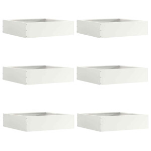 vidaXL Tuinrand 6 pcs Wit 50 x 50 x 13 cm Staal