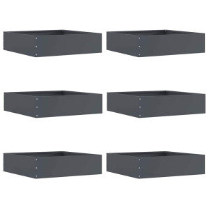 vidaXL Tuinrand 6 pcs Antraciet 50 x 50 x 13 cm Staal