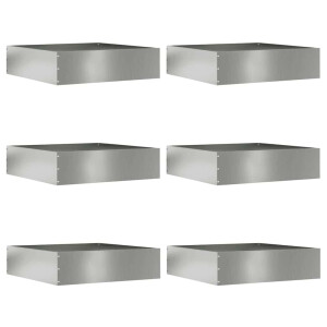 vidaXL Tuinrand 6 pcs Zilver 50 x 50 x 13 cm Gegalvaniseerd staal