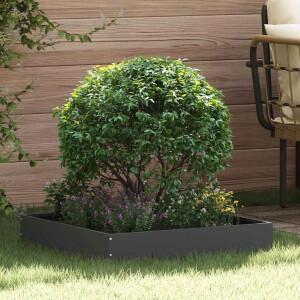 vidaXL Tuinrand 6 pcs Zwart 60 x 60 x 13 cm Staal