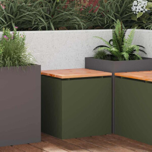 vidaXL Tuinbank Olijfgroen 40 x 40 x 43 cm Staal