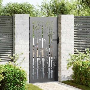 vidaXL Tuinpoort met slot Zwart 85 x 100 cm Poedergecoat staal