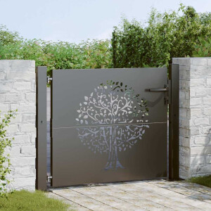 vidaXL Tuinpoort met slot Zwart 110 x 105 cm Poedergecoat staal