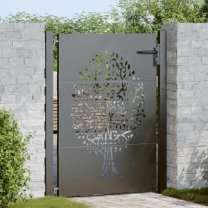 vidaXL Tuinpoort met slot Zwart 110 x 155 cm Poedergecoat staal
