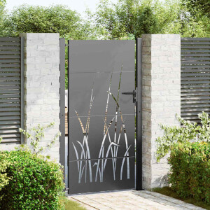 vidaXL Tuinpoort met slot Zwart 110 x 180 cm Poedergecoat staal