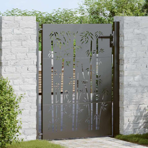 vidaXL Tuinpoort met slot Zwart 110 x 155 cm Gepoedercoat staal