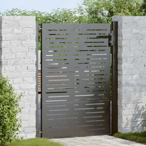vidaXL Tuinpoort met slot Zwart 110 x 155 cm Gepoedercoat staal