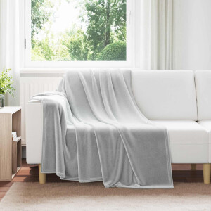 vidaXL Gooi Deken Grijs 150 x 200 cm Fleece