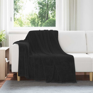 vidaXL Gooi Deken Zwart 150 x 200 cm Fleece