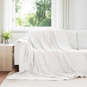 vidaXL Gooi Deken Wit 220 x 240 cm Fleece
