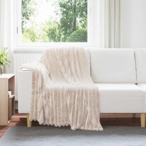 vidaXL Gooi Deken Beige 150 x 130 cm Fleece