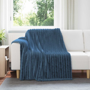 vidaXL Gooi Deken Marineblauw 200 x 150 cm Fleece