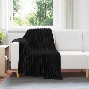 vidaXL Gooi Deken Zwart 150 x 130 cm Fleece