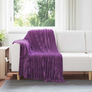 vidaXL Gooi Deken Paars 150 x 130 cm Fleece