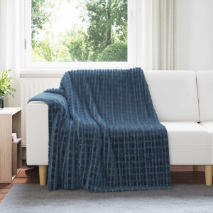 vidaXL Gooi Deken Marineblauw 200 x 150 cm Fleece