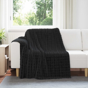 vidaXL Gooi Deken Zwart 200 x 150 cm Fleece