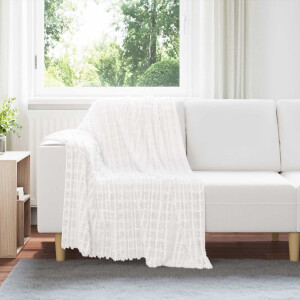 vidaXL Gooi Deken Wit 150 x 130 cm Fleece