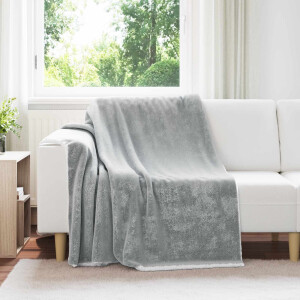 vidaXL Gooi Deken Grijs 150 x 200 cm Fleece
