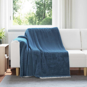 vidaXL Gooi Deken Marineblauw 150 x 200 cm Fleece