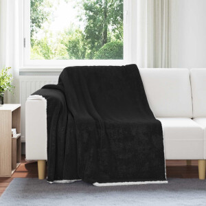 vidaXL Gooi Deken Zwart 150 x 200 cm Fleece