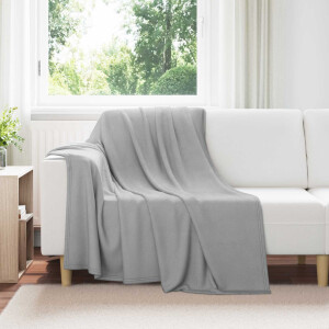vidaXL Gooi Deken Grijs 200 x 150 cm Fleece