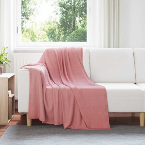 vidaXL Gooi Deken Roze 170 x 130 cm Fleece