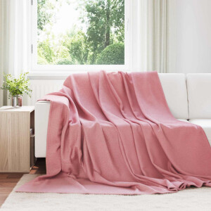 vidaXL Gooi Deken Roze 240 x 220 cm Fleece