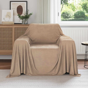 vidaXL Gooi Deken Kameel 210 x 140 cm Fleece
