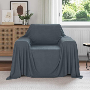 vidaXL Gooi Deken Donkergrijs 210 x 140 cm Fleece
