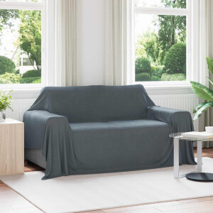 vidaXL Gooi Deken Donkergrijs 280 x 210 cm Fleece