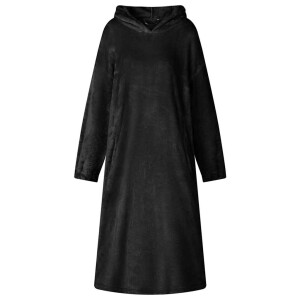 vidaXL Deken hoodie Zwart m Flanel