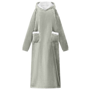 vidaXL Deken hoodie Grijs M Fleece en Flanel