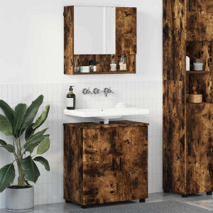 vidaXL Badkamermeubelset 2 st Gerookt eiken 61 x 35 x 64 cm