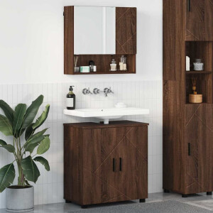 vidaXL Badkamermeubelset 2 pcs bruin eikenkleur 61 x 35 x 64 cm