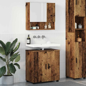 vidaXL Badkamermeubelset 2 pcs Oud hout 61 x 35 x 64 cm Bewerkt hout