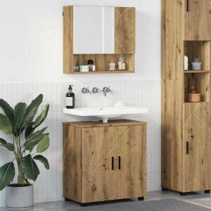 vidaXL Badkamermeubelset 2 pcs artisanaal eikenkleurig 61 x 35 x 64 cm