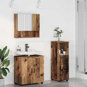 vidaXL Badkamermeubelset 3 pcs Oud hout 61 x 35 x 64 cm Bewerkt hout