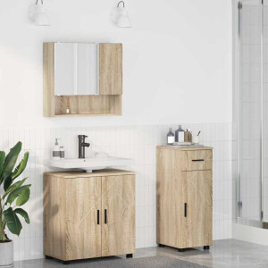 vidaXL Badkamermeubelset met lade 3 pcs Sonoma eiken 61 x 35 x 64 cm